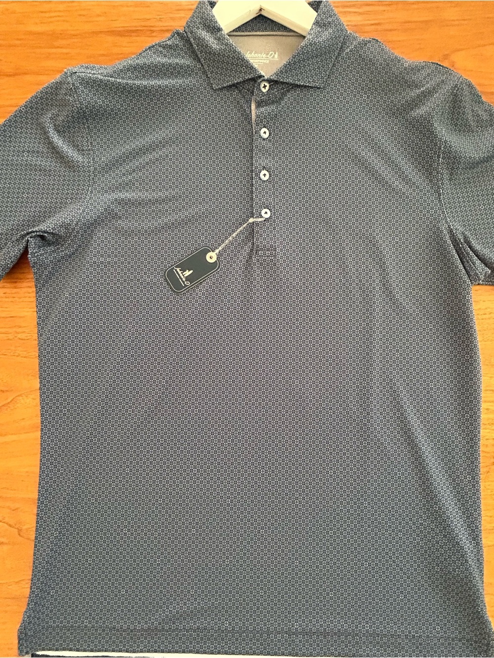 johnnie-O Men's Navy Micro-Pattern Polo